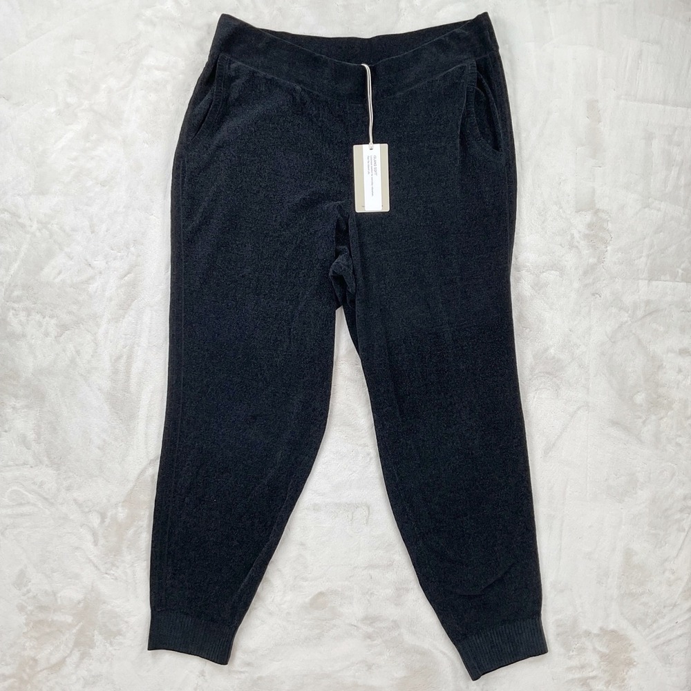 Tommy Bahama Sea Light Sweater Jogger Black Island Soft Knit Pants Womens Large